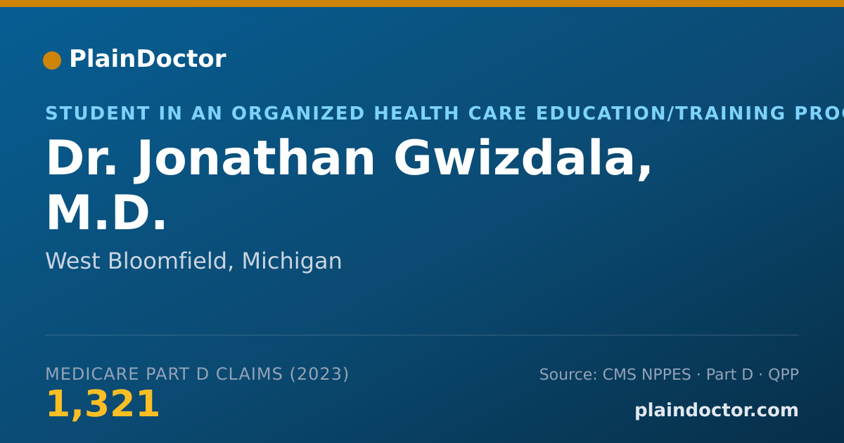Shareable card for Jonathan Gwizdala, M.D. - Student in an Organized Health Care Education/Training Program, West Bloomfield, MI