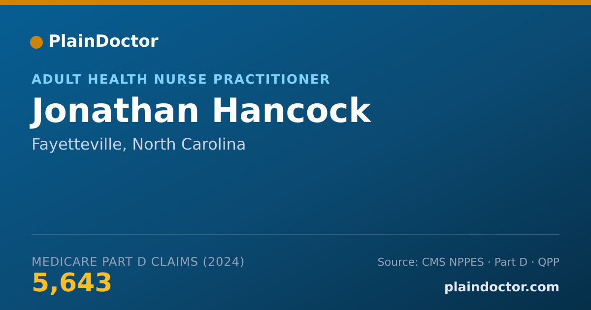 Shareable card for Jonathan Hancock - Adult Health Nurse Practitioner, Fayetteville, NC