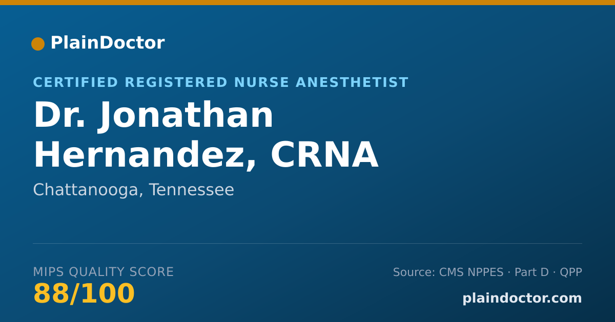 Shareable card for Jonathan Hernandez, CRNA - Certified Registered Nurse Anesthetist, Chattanooga, TN
