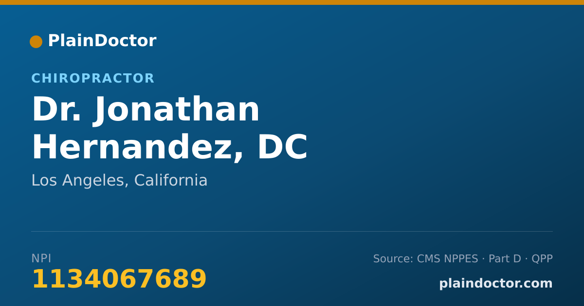 Shareable card for Jonathan Hernandez, DC - Chiropractor, Los Angeles, CA