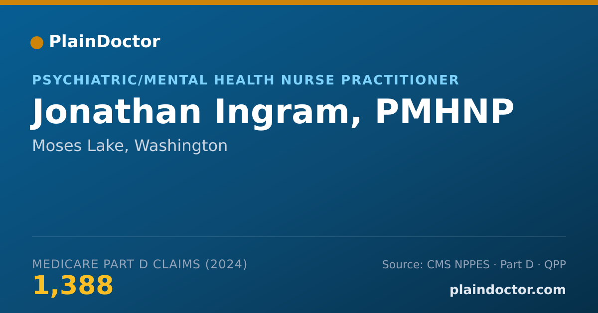 Shareable card for Jonathan Ingram, PMHNP - Psychiatric/Mental Health Nurse Practitioner, Moses Lake, WA