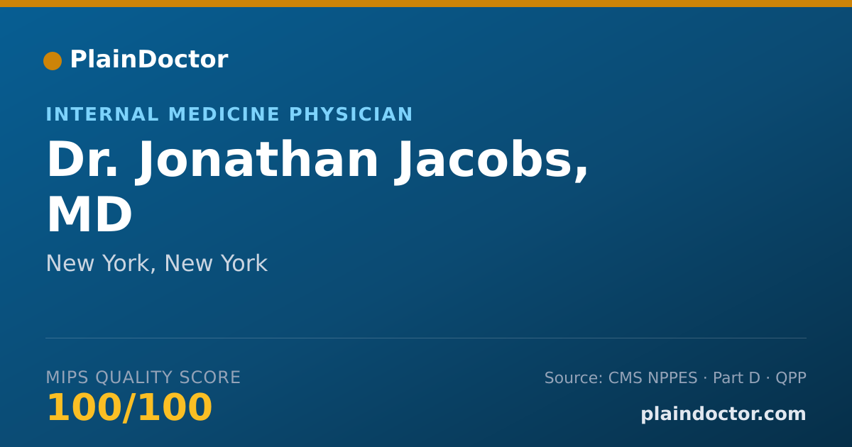 Shareable card for Jonathan Jacobs, MD - Internal Medicine Physician, New York, NY