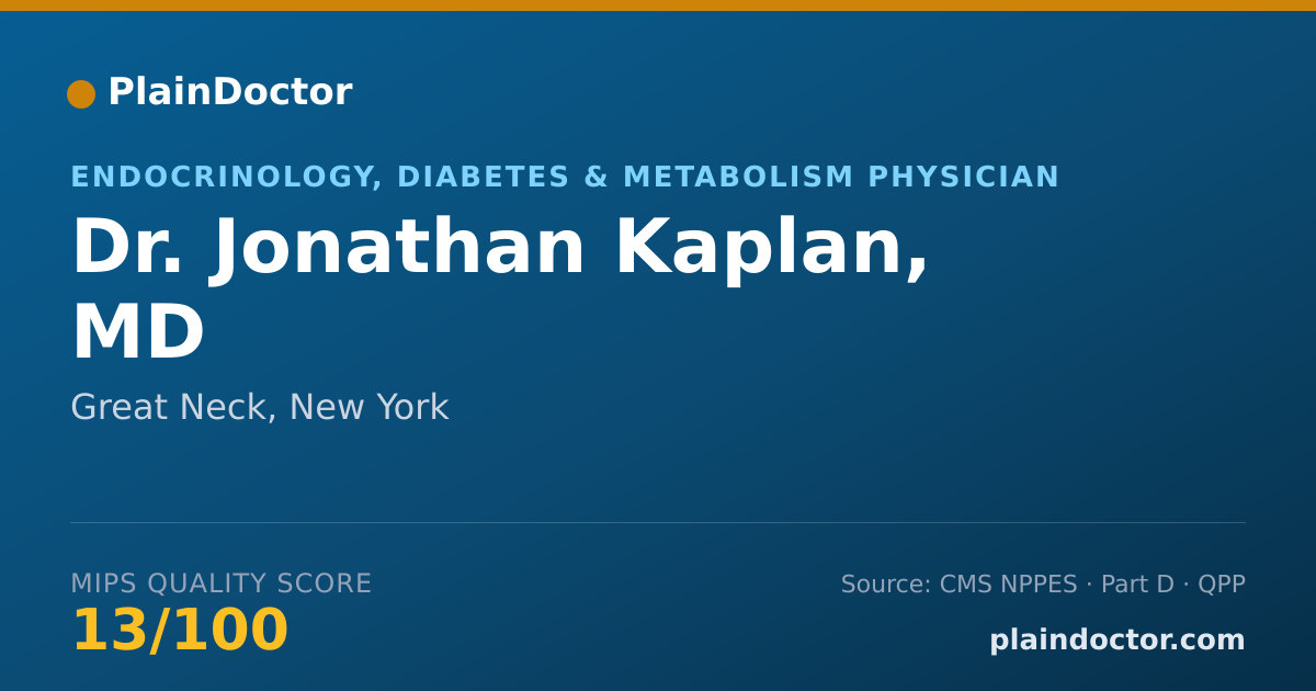 Shareable card for Jonathan Kaplan, MD - Endocrinology, Diabetes & Metabolism Physician, Great Neck, NY