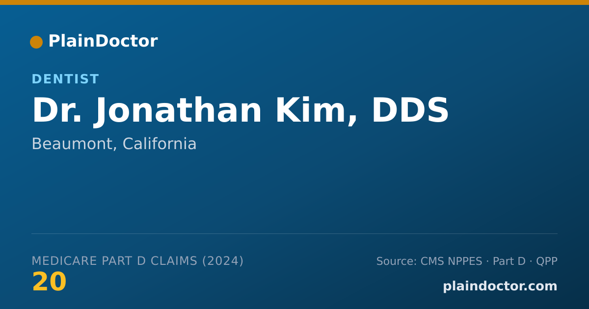 Shareable card for Jonathan Kim, DDS - Dentist, Beaumont, CA