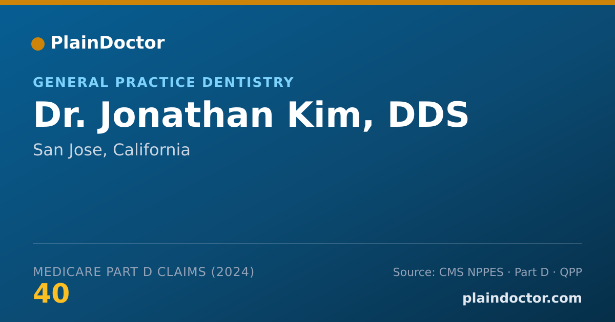 Shareable card for Jonathan Kim, DDS - General Practice Dentistry, San Jose, CA