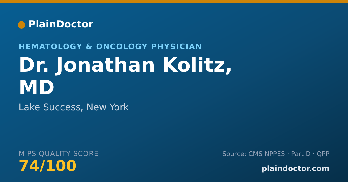 Shareable card for Jonathan Kolitz, MD - Hematology & Oncology Physician, Lake Success, NY