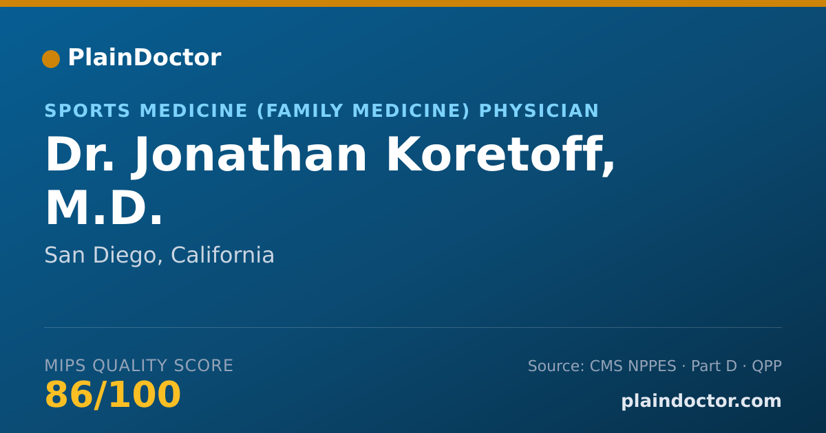 Shareable card for Jonathan Koretoff, M.D. - Sports Medicine (Family Medicine) Physician, San Diego, CA