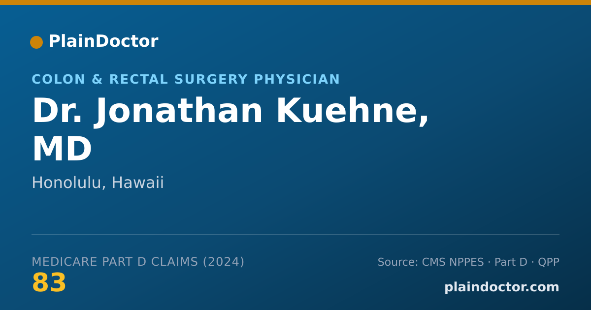 Shareable card for Jonathan Kuehne, MD - Colon & Rectal Surgery Physician, Honolulu, HI