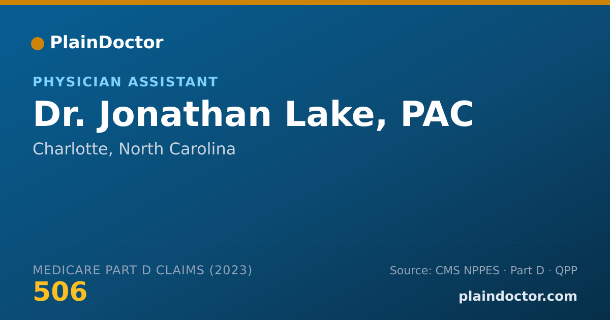 Shareable card for Jonathan Lake, PAC - Physician Assistant, Charlotte, NC