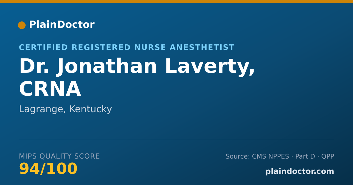 Shareable card for Jonathan Laverty, CRNA - Certified Registered Nurse Anesthetist, Lagrange, KY