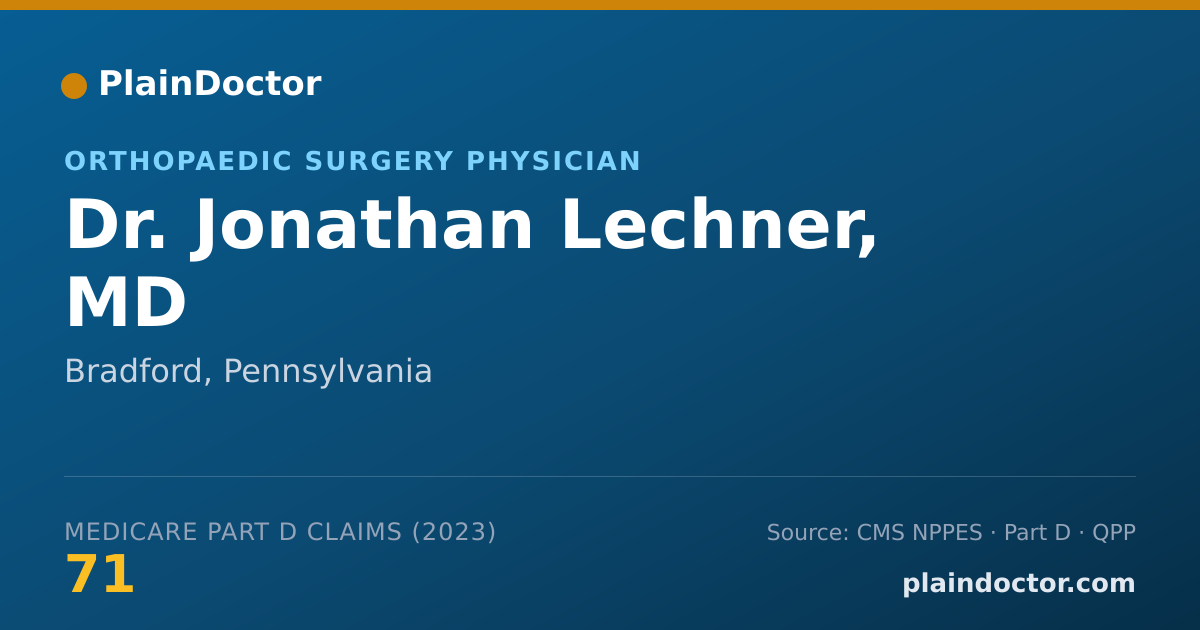 Shareable card for Jonathan Lechner, MD - Orthopaedic Surgery Physician, Bradford, PA