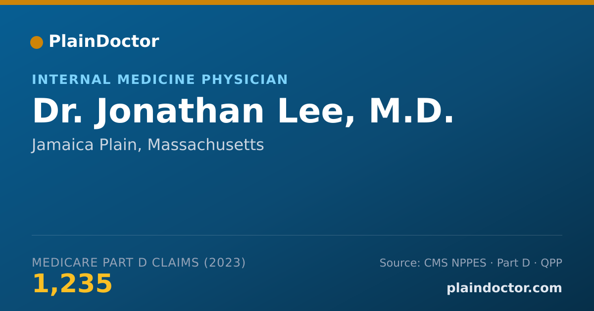 Shareable card for Jonathan Lee, M.D. - Internal Medicine Physician, Jamaica Plain, MA