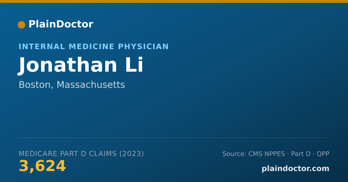 Shareable card for Jonathan Li - Internal Medicine Physician, Boston, MA