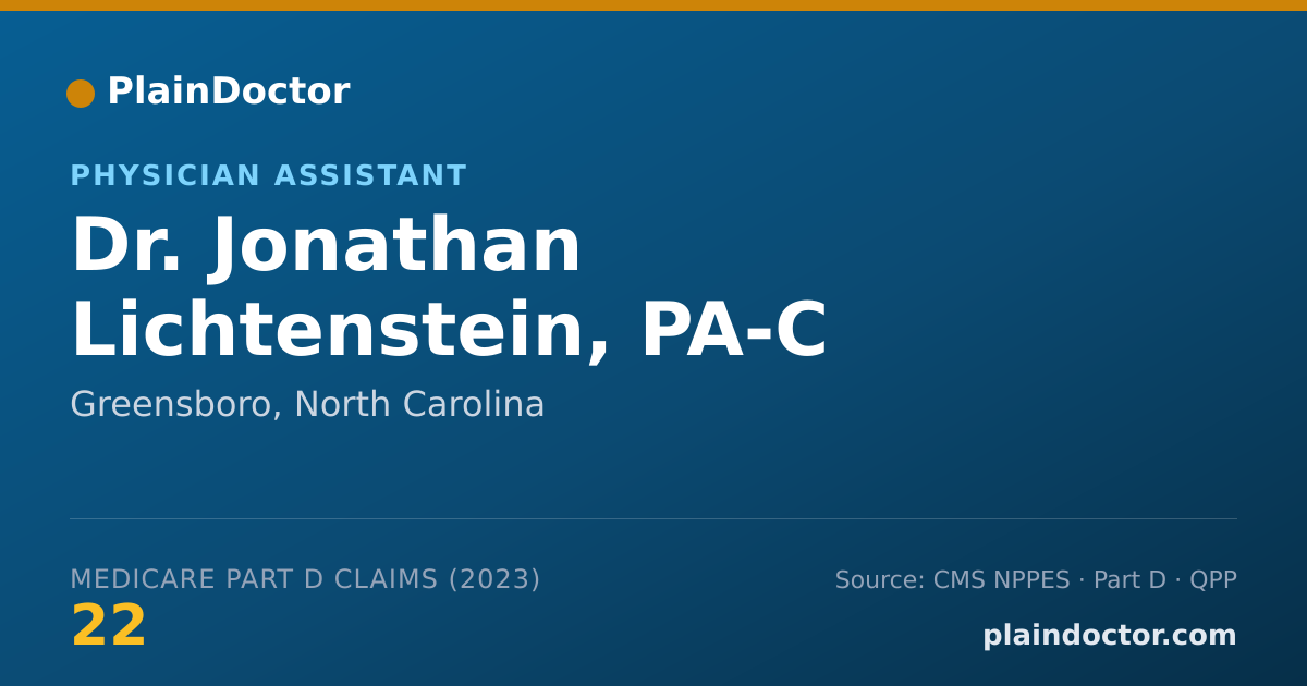 Shareable card for Jonathan Lichtenstein, PA-C - Physician Assistant, Greensboro, NC