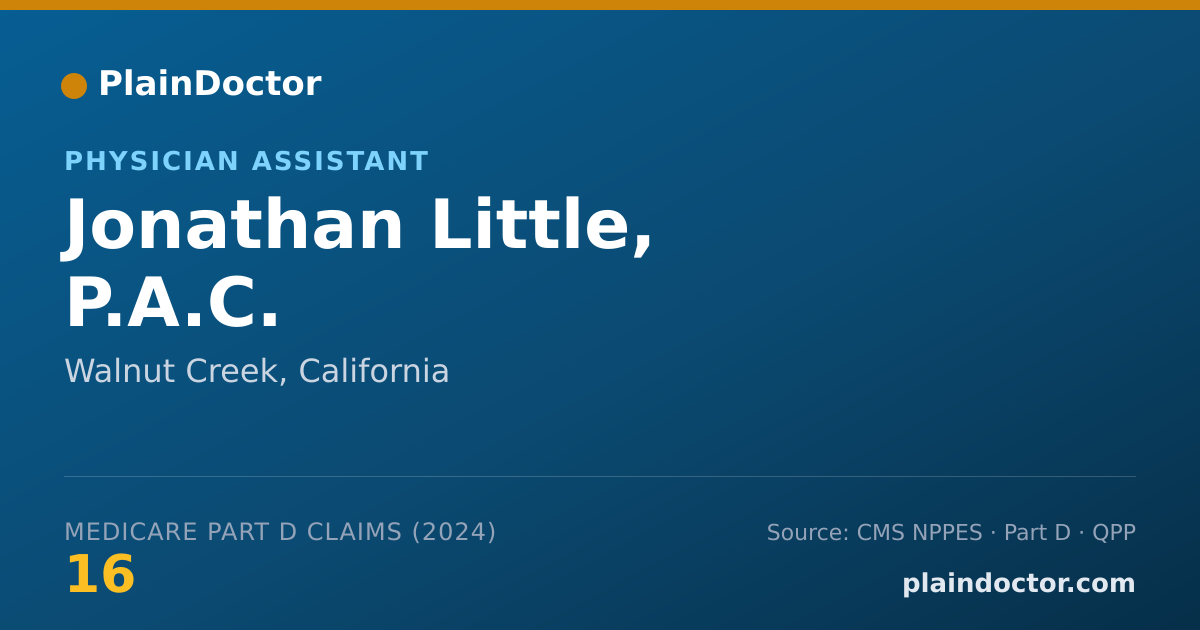 Shareable card for Jonathan Little, P.A.C. - Physician Assistant, Walnut Creek, CA