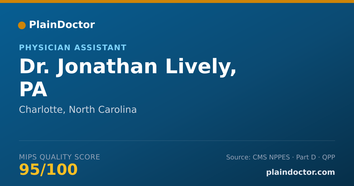 Shareable card for Jonathan Lively, PA - Physician Assistant, Charlotte, NC