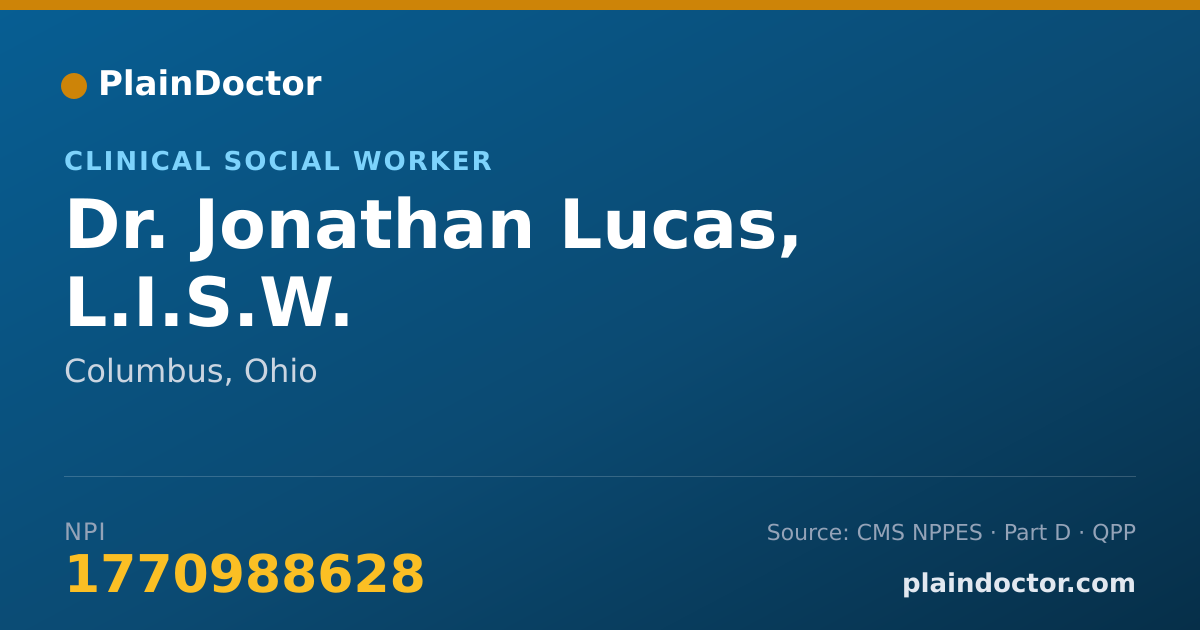 Shareable card for Jonathan Lucas, L.I.S.W. - Clinical Social Worker, Columbus, OH