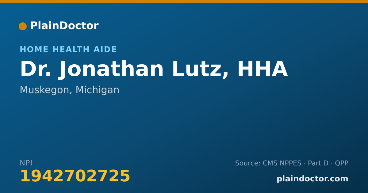 Shareable card for Jonathan Lutz, HHA - Home Health Aide, Muskegon, MI