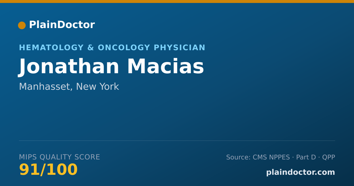 Shareable card for Jonathan Macias - Hematology & Oncology Physician, Manhasset, NY