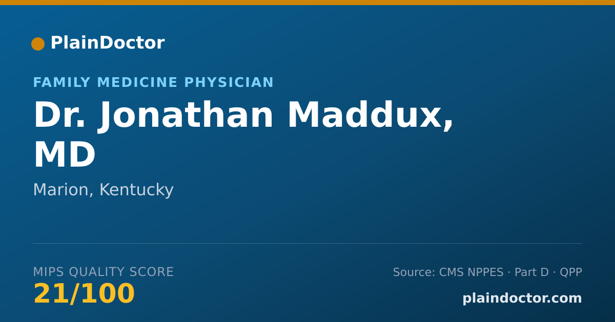 Shareable card for Jonathan Maddux, MD - Family Medicine Physician, Marion, KY
