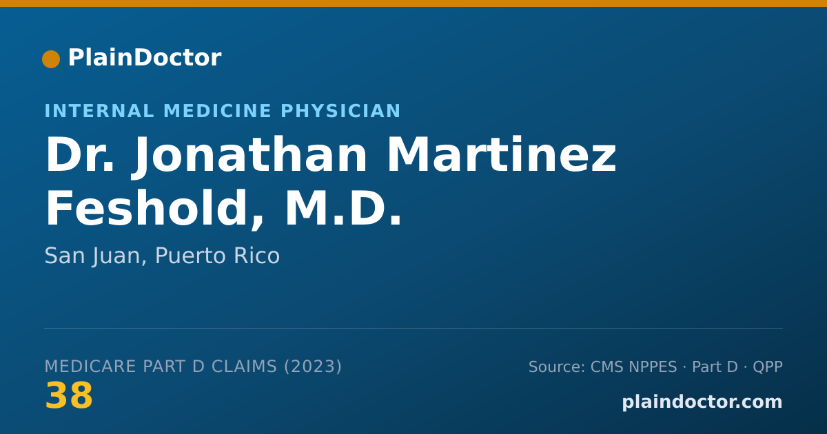 Shareable card for Jonathan Martinez Feshold, M.D. - Internal Medicine Physician, San Juan, PR
