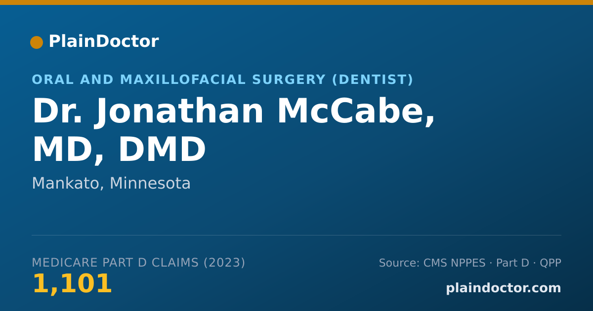 Shareable card for Jonathan McCabe, MD, DMD - Oral and Maxillofacial Surgery (Dentist), Mankato, MN