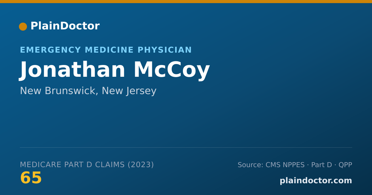 Shareable card for Jonathan McCoy - Emergency Medicine Physician, New Brunswick, NJ