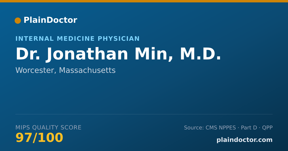 Shareable card for Jonathan Min, M.D. - Internal Medicine Physician, Worcester, MA