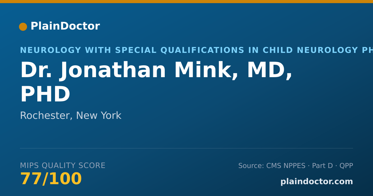 Shareable card for Jonathan Mink, MD, PHD - Neurology with Special Qualifications in Child Neurology Physician, Rochester, NY