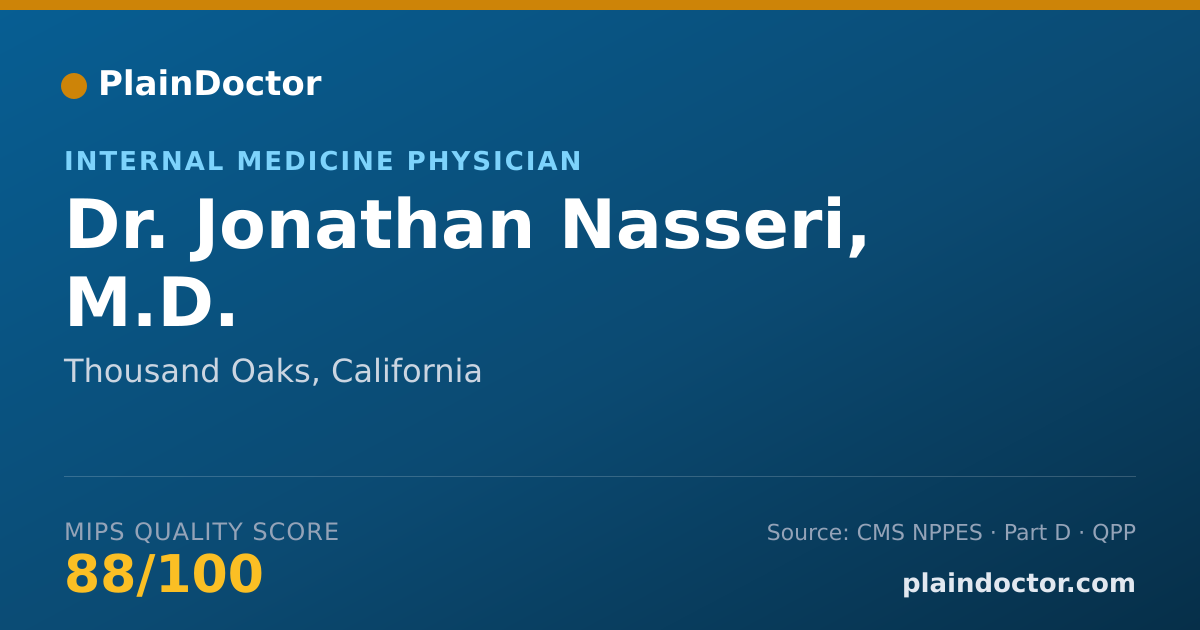 Shareable card for Jonathan Nasseri, M.D. - Internal Medicine Physician, Thousand Oaks, CA