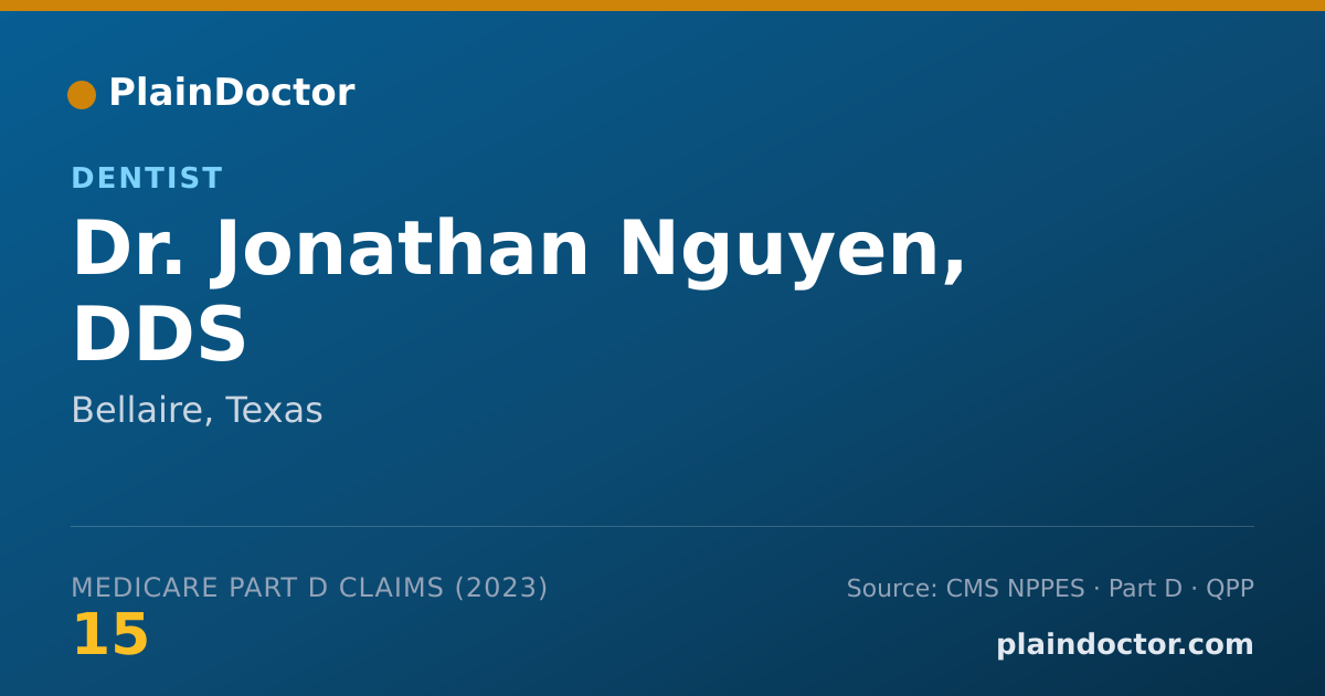 Shareable card for Jonathan Nguyen, DDS - Dentist, Bellaire, TX