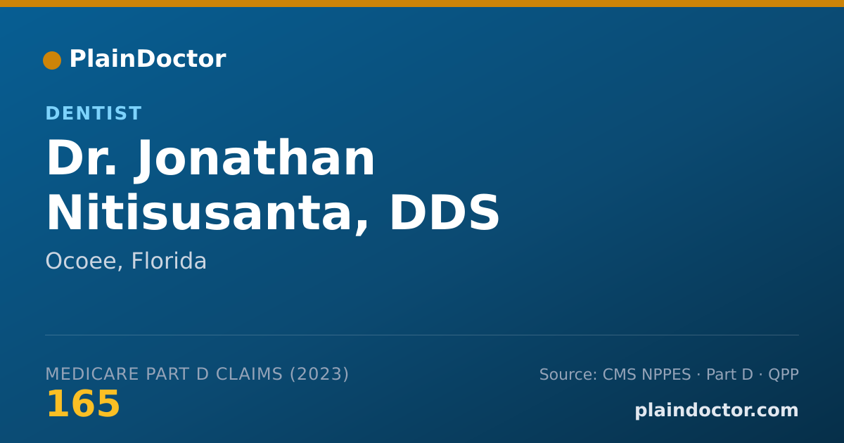 Shareable card for Jonathan Nitisusanta, DDS - Dentist, Ocoee, FL