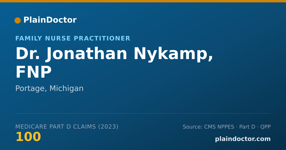 Shareable card for Jonathan Nykamp, FNP - Family Nurse Practitioner, Portage, MI