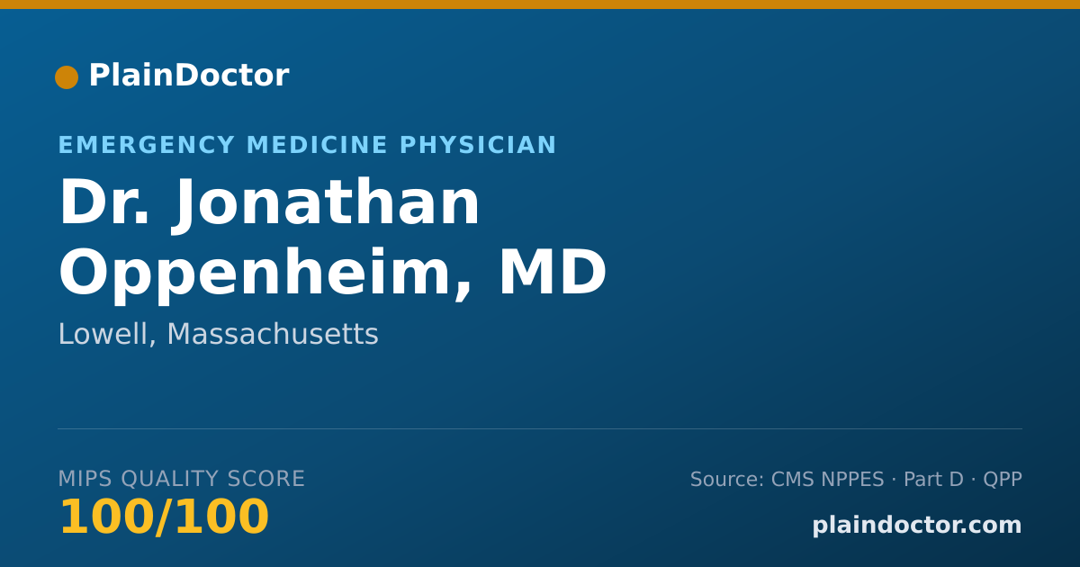 Shareable card for Jonathan Oppenheim, MD - Emergency Medicine Physician, Lowell, MA