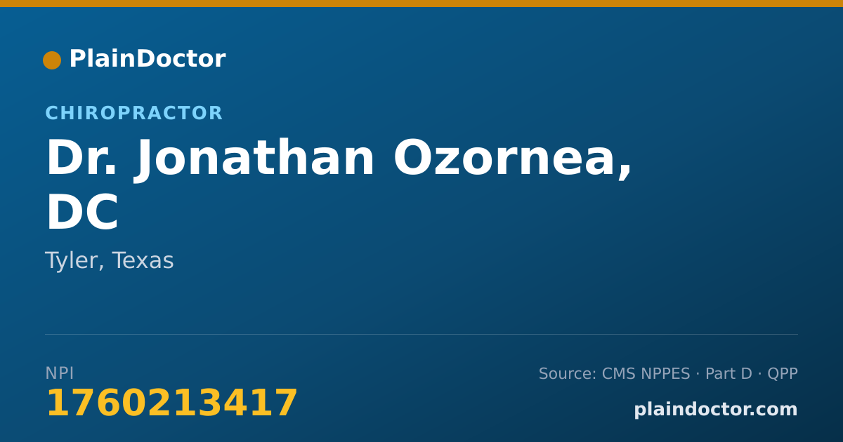 Shareable card for Jonathan Ozornea, DC - Chiropractor, Tyler, TX