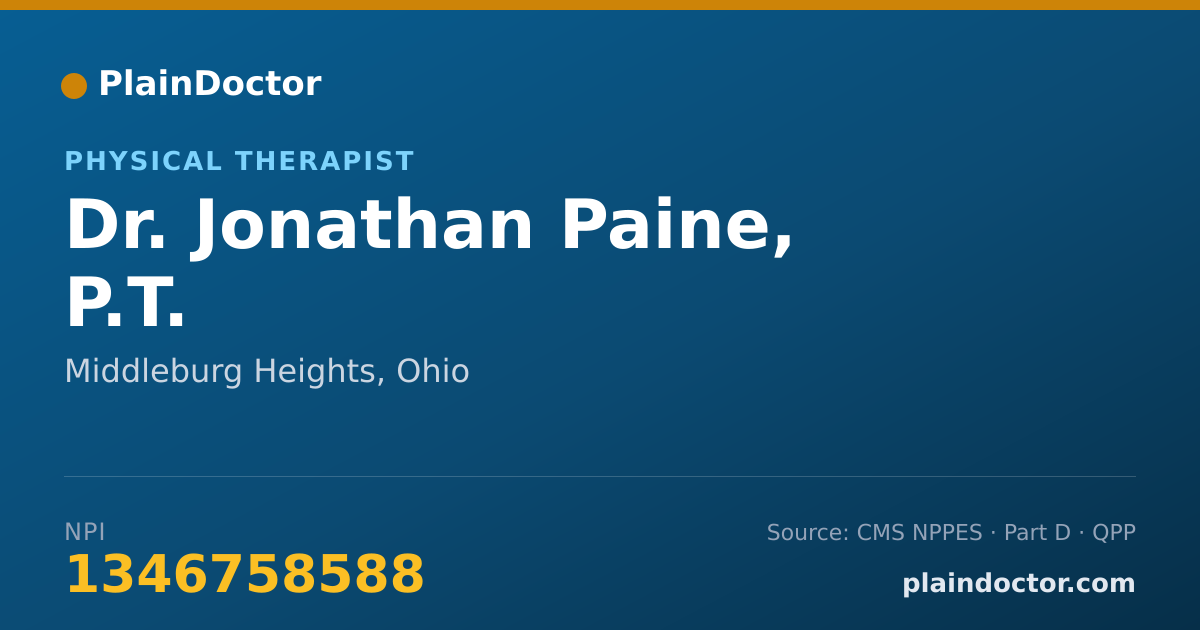 Shareable card for Jonathan Paine, P.T. - Physical Therapist, Middleburg Heights, OH