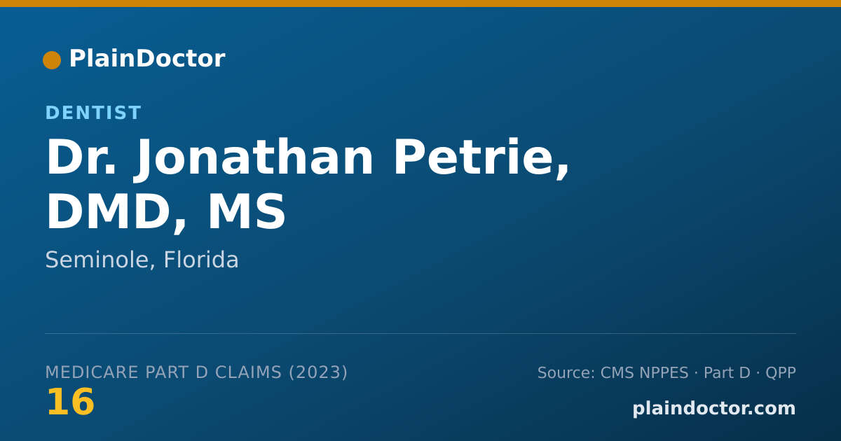 Shareable card for Jonathan Petrie, DMD, MS - Dentist, Seminole, FL