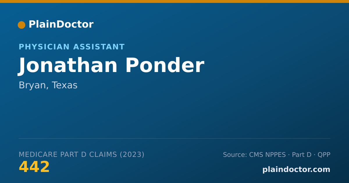 Shareable card for Jonathan Ponder - Physician Assistant, Bryan, TX