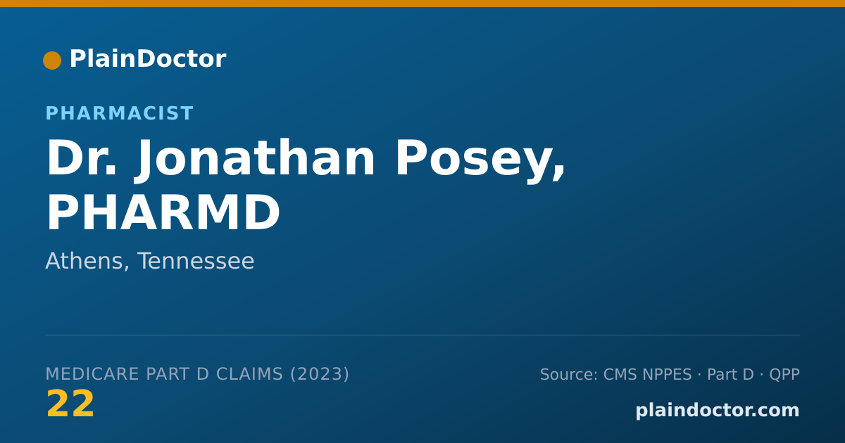 Shareable card for Jonathan Posey, PHARMD - Pharmacist, Athens, TN