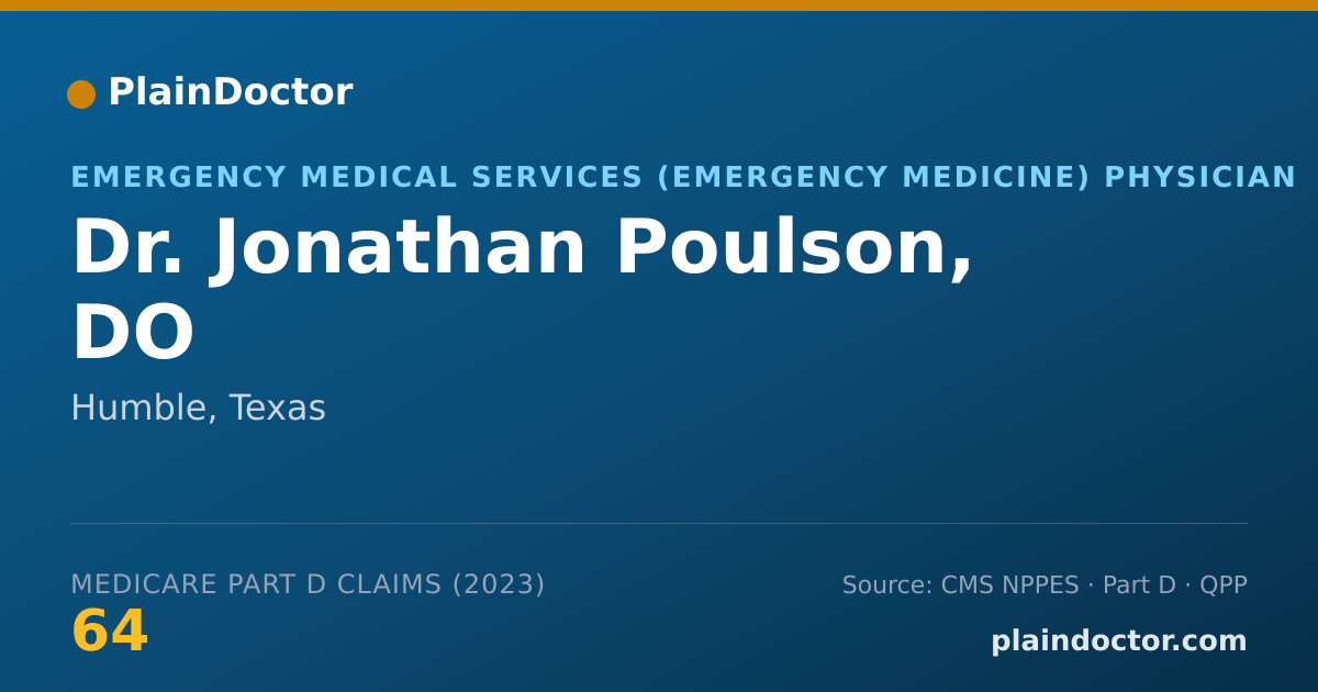 Shareable card for Jonathan Poulson, DO - Emergency Medical Services (Emergency Medicine) Physician, Humble, TX