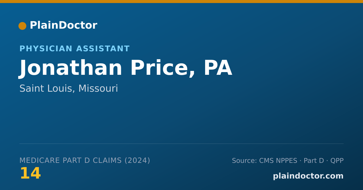 Shareable card for Jonathan Price, PA - Student in an Organized Health Care Education/Training Program, Saint Louis, MO
