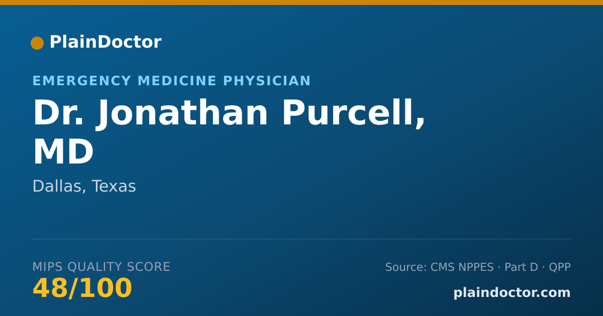Shareable card for Jonathan Purcell, MD - Emergency Medicine Physician, Dallas, TX