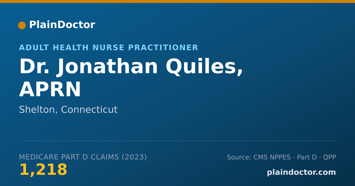 Shareable card for Jonathan Quiles, APRN - Adult Health Nurse Practitioner, Shelton, CT