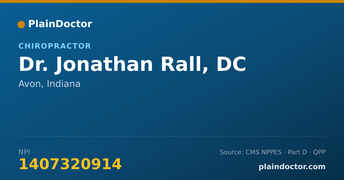 Shareable card for Jonathan Rall, DC - Chiropractor, Avon, IN
