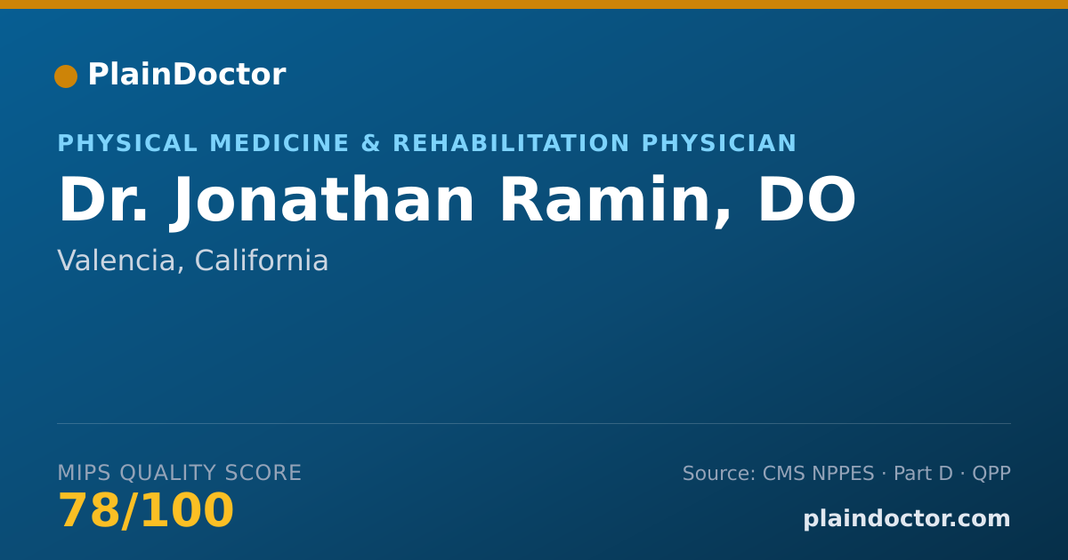 Shareable card for Jonathan Ramin, DO - Physical Medicine & Rehabilitation Physician, Valencia, CA