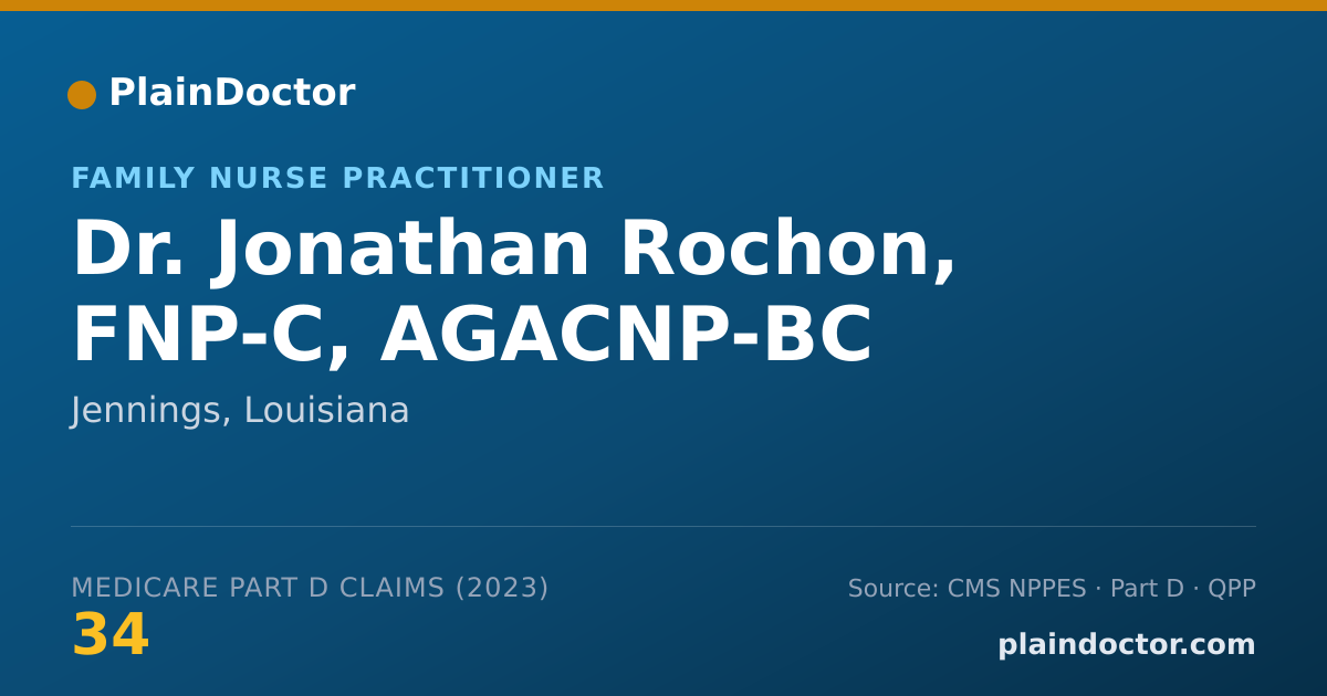Shareable card for Jonathan Rochon, FNP-C, AGACNP-BC - Family Nurse Practitioner, Jennings, LA