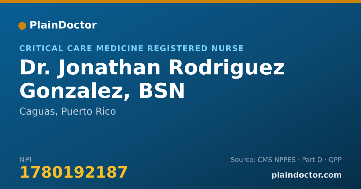 Shareable card for Jonathan Rodriguez Gonzalez, BSN - Critical Care Medicine Registered Nurse, Caguas, PR