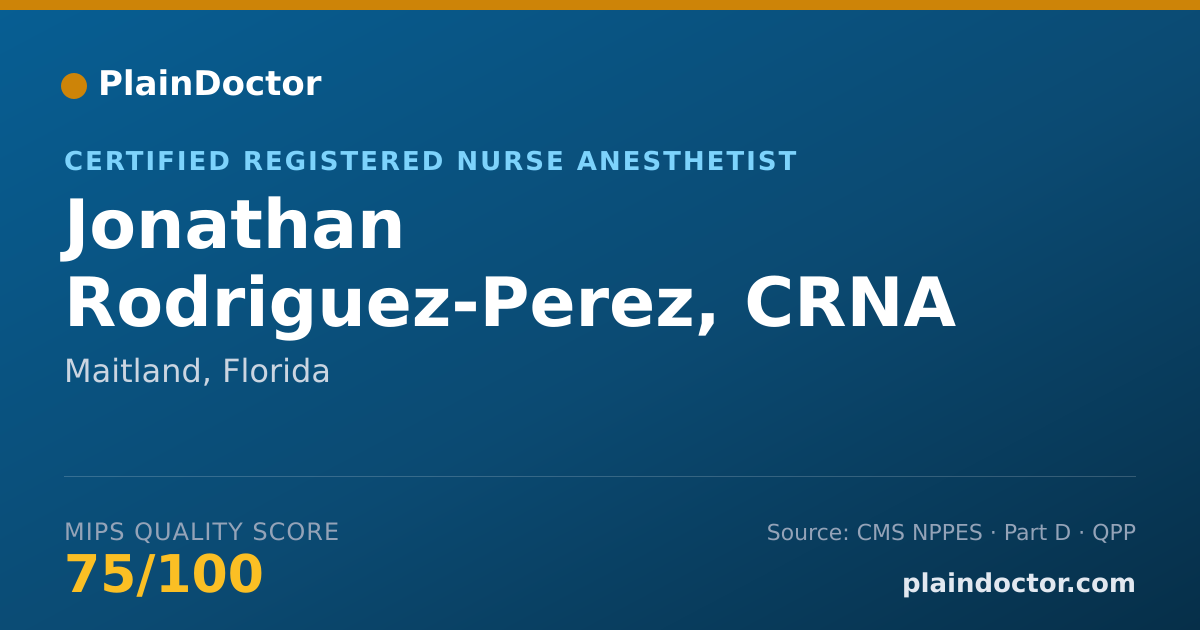 Shareable card for Jonathan Rodriguez-Perez, CRNA - Certified Registered Nurse Anesthetist, Maitland, FL