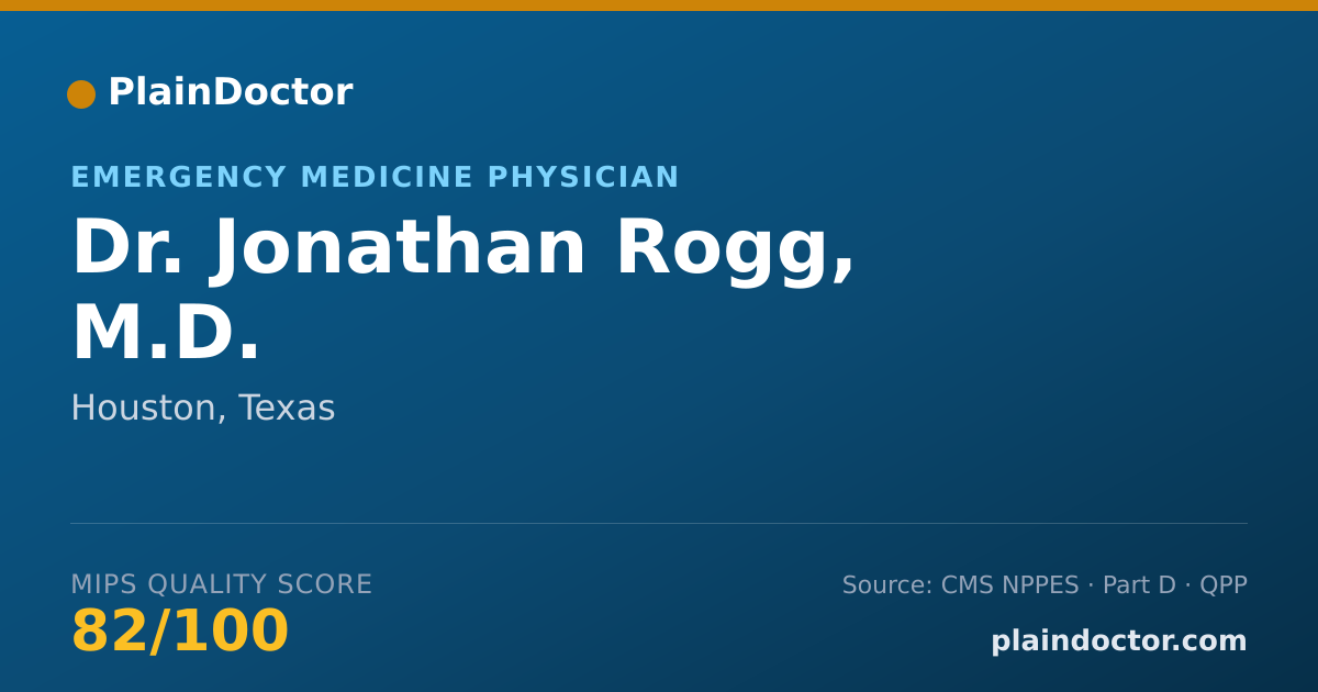 Shareable card for Jonathan Rogg, M.D. - Emergency Medicine Physician, Houston, TX