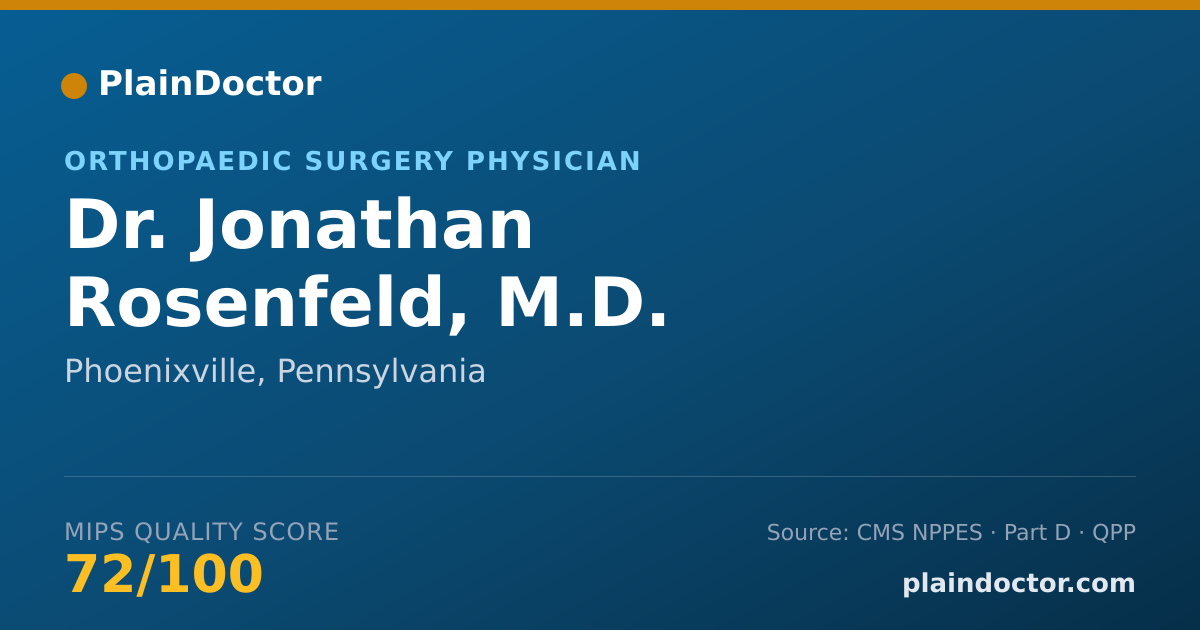 Shareable card for Jonathan Rosenfeld, M.D. - Orthopaedic Surgery Physician, Phoenixville, PA